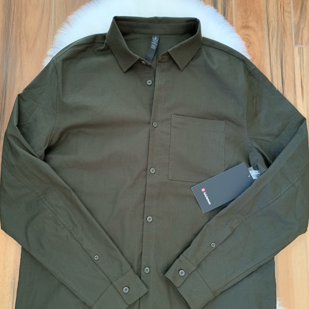 Masons peak flannel lululemon dark olive green - Picture 2 of 5